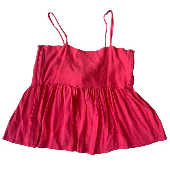 Heartbeeps Cherry Red Open Front Tie Bow Peplum Cami Tank Top - Medium - Picture 3 of 11